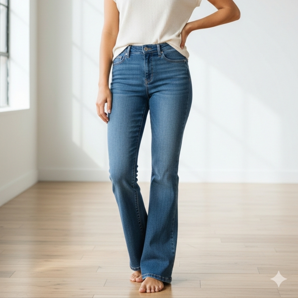 Levi Strauss Mid Rise Bootcut Classic Blue Women's Jeans‎ Size 34/30 18S Stretch